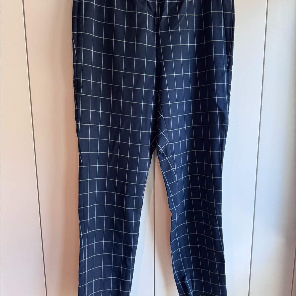 J. Jill Blue Dress Pants with Windowpane Pattern